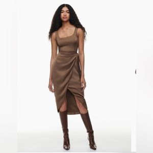 Aritzia Wilfred Saturn Satin Midi dress